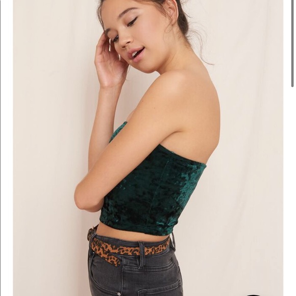 Green velvet garage tube top size medium - Picture 6 of 8